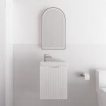 Vienna Matte White Fluted Wall Hung Mini Vanity 450 Vienna Matte White Fluted Wall Hung Mini Vanity 450